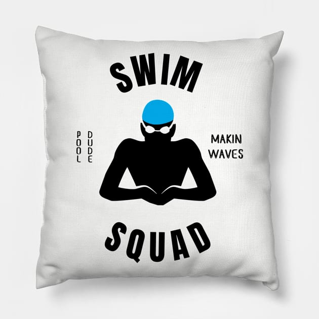 Mens Breaststroke Swim Squad Swimming Fan Gift Pillow by atomguy