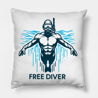 Free Diving diver Pillow