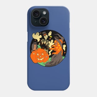 Halloween Witch Skeleton Pumpkin and Ghost Phone Case