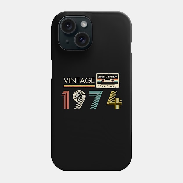 Vintage 1974 Limited Edition Cassette 50th Birthday Phone Case by Kontjo