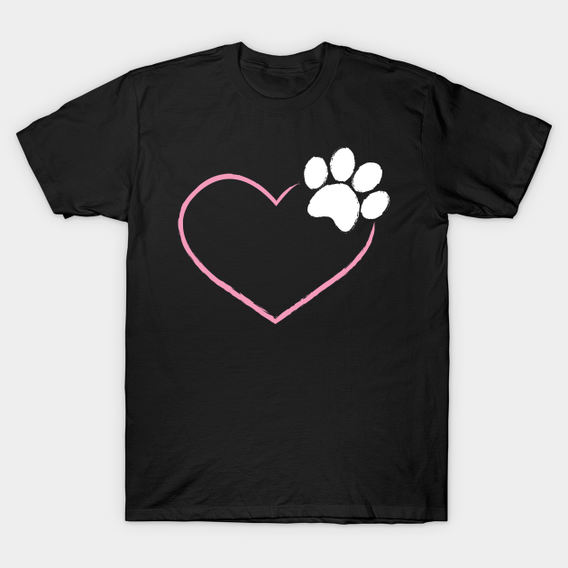 Cute Love Dog Paw Print Funny Dog Animal Lovers - Dog Lover - T-Shirt