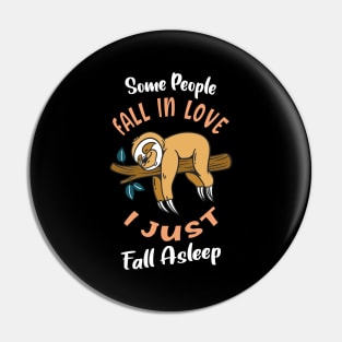 Funny Sloth Fall Asleep Sleep Humor Pin