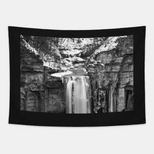 Taughannock Falls Trumansburg NY Winter Snow Top of the Falls Tapestry