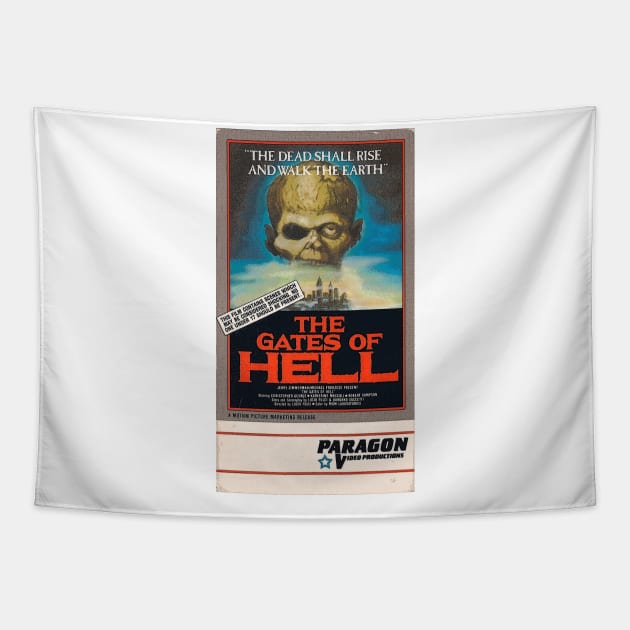 Gates of Hell VHS box art Tapestry by Psychosis Media