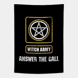 Answer the Call - Motherland Fort Salem Distressed Witch Army logo Tapestry