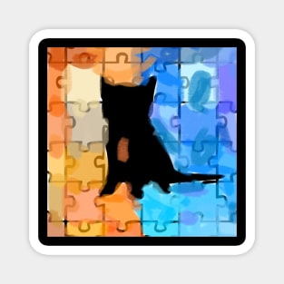 PUZZLE CAT COLORS Magnet