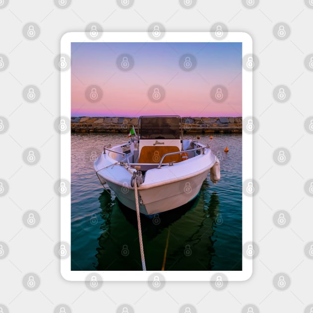 Summer Sunset Boat Seaport Italy Magnet by eleonoraingrid