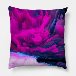 Angelic Devil Glitched Fluid Art Pillow