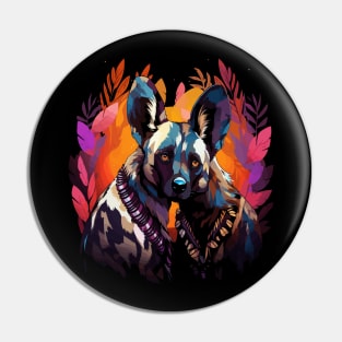 African Wild Dog Couple Valentine Pin