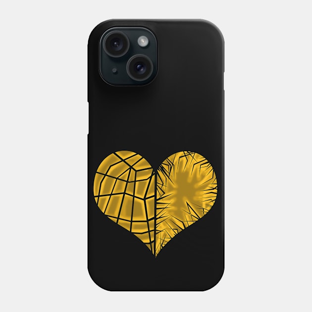 Golden Heart - Broken Heart Phone Case by ArtsoftheHeart