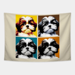 Pop Retro Shih Tzu Art Painting - Cute Puppy Tapestry