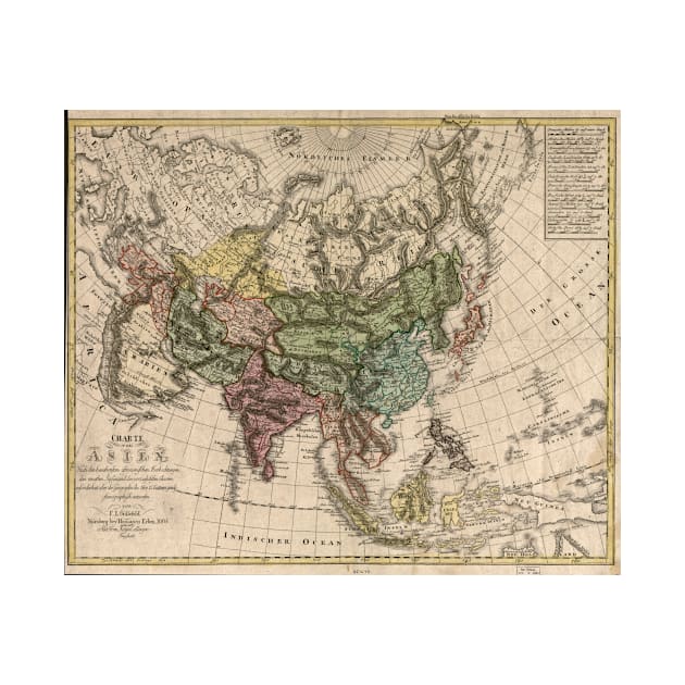 Vintage Map of Asia (1805) by Bravuramedia