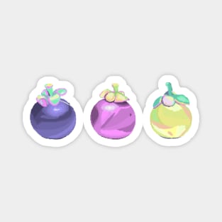 Mangosteen Pixel art, Cute Mangosteen fruit, Thai fruit Magnet