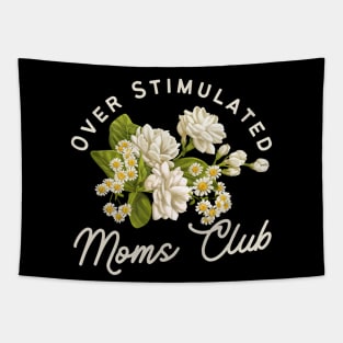 Overstimulated Mom's Club Daisies White Floral Tapestry