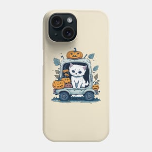 Pumpkin Truck & cat Phone Case