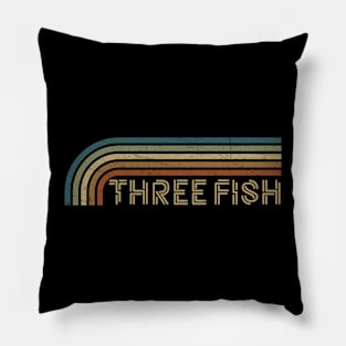 Three Fish Retro Stripes Pillow