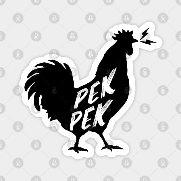 PEKPEK ROOSTER SOUND PINOY WORD WHT Magnet by Aydapadi Studio