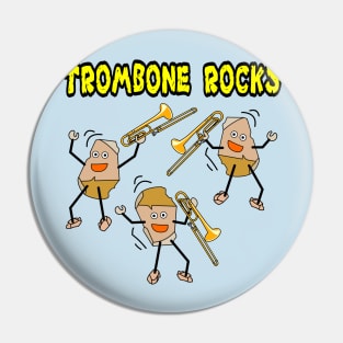 Trombone Rocks Pin