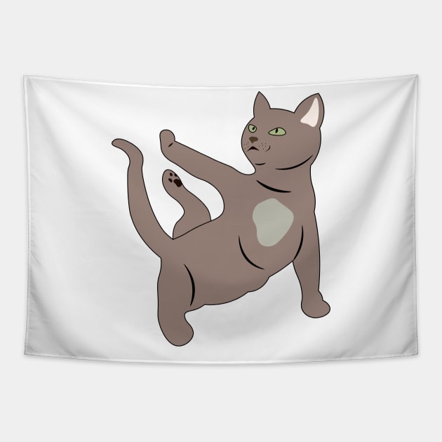 Cat Kitten Yoga Funny Tapestry by charlescheshire