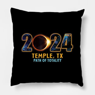 Temple Texas Total Solar Eclipse 2024 Pillow