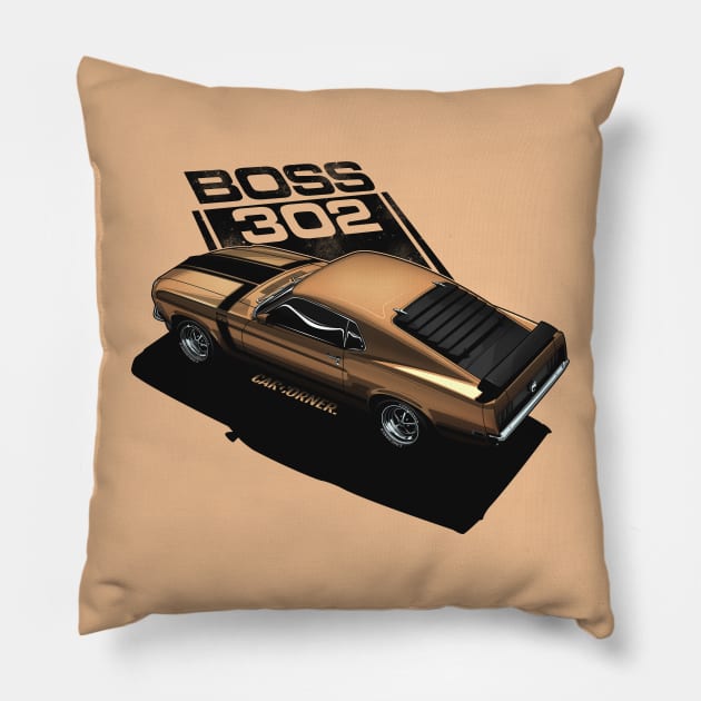 USDM - Classic Racecar BOSS 302 - CarCorner Pillow by CarCorner - Automotive Artwork