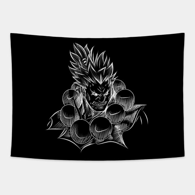 dark akuma, the shadow warrior Tapestry by jorge_lebeau