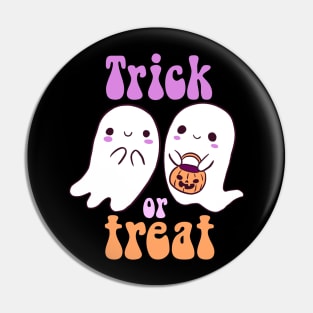 Trick or treat cute ghost couple Pin