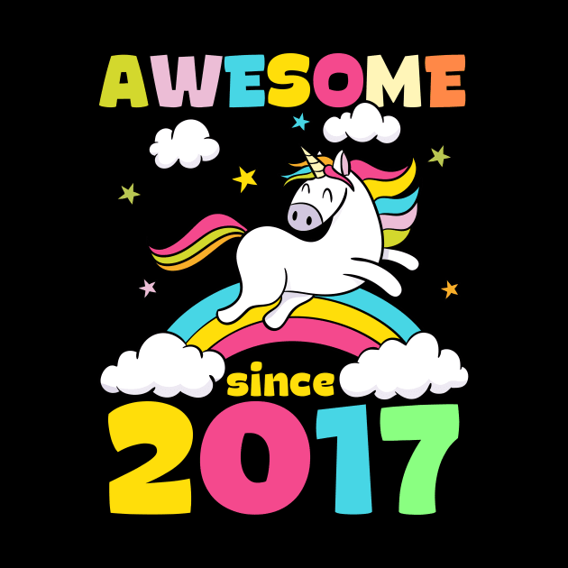 Cute Awesome Unicorn Since 2017 Funny Gift by saugiohoc994