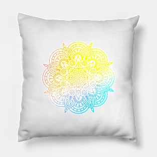 Neon Mandala Bloom Pillow