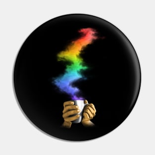 Cup with fables rainbow steam Pin