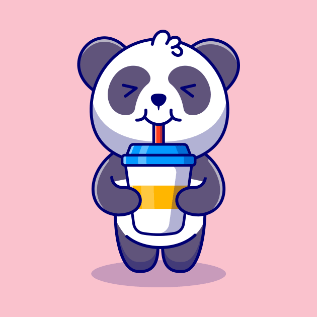 Cute Panda Drink Coffee Cartoon by Catalyst Labs