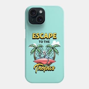 Escape to the tropics, summer skeleton Phone Case