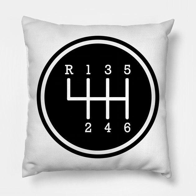 6 Speed Gear Shifter Graphic Pillow by J & M Designs