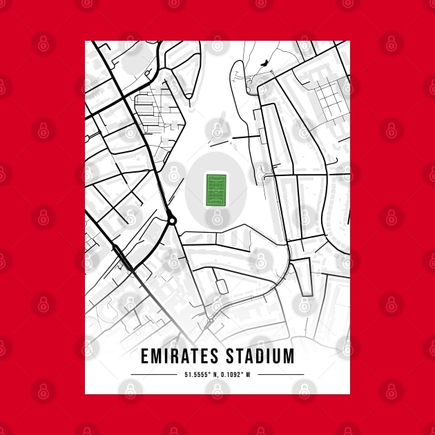 Emirates Stadium Map Design by TopFootballStadiums