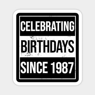 Celebrating Birthdays Since 1987 Magnet