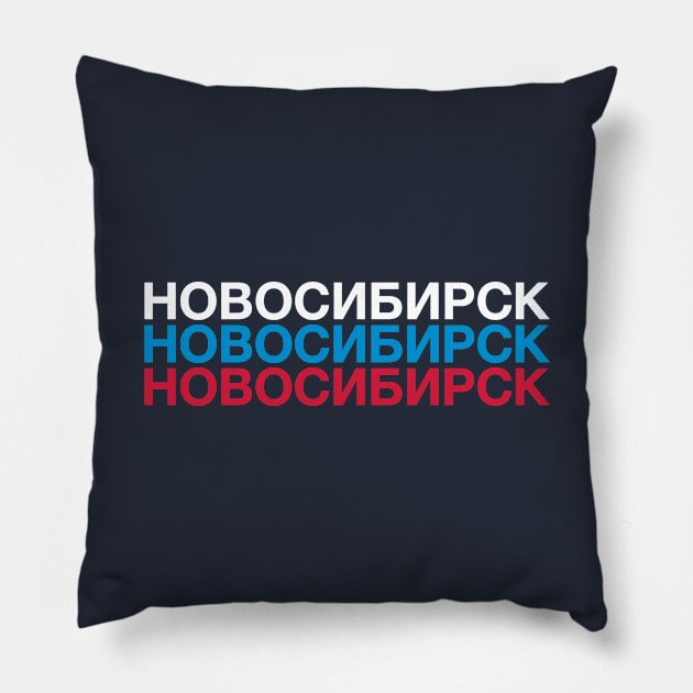 NOVOSIBIRSK Russian Flag Pillow by eyesblau