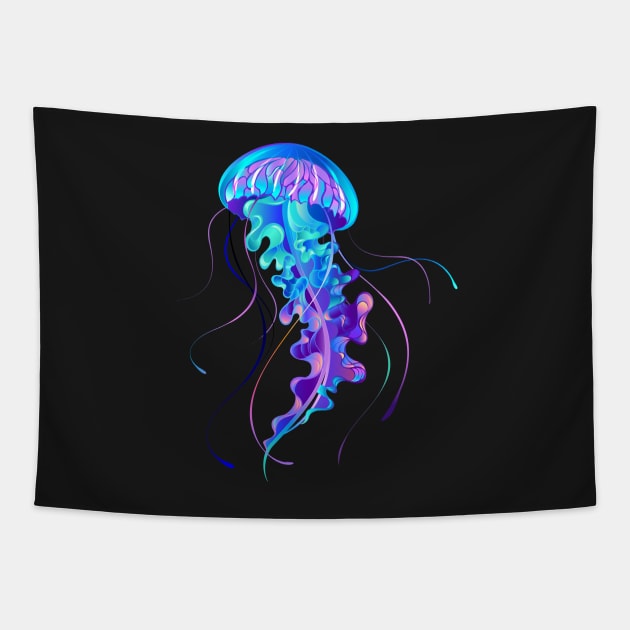 Large Glowing Jellyfish Tapestry by Blackmoon9