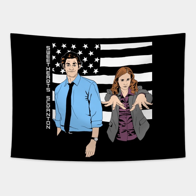 Scranton Sweethearts Tapestry by zerobriant