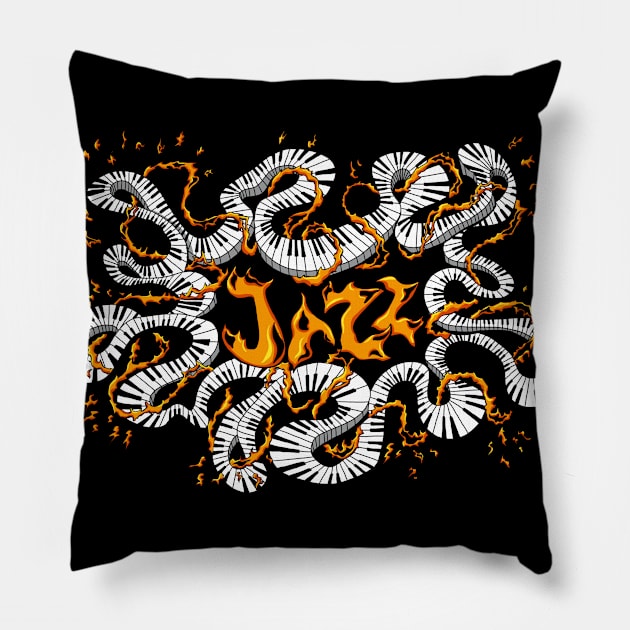 Jazz piano Pillow by KubikoBakhar