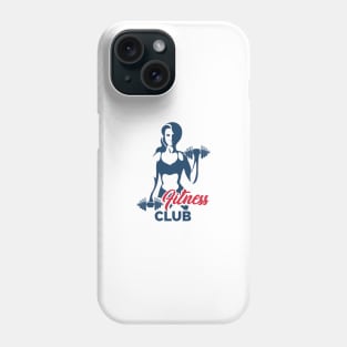 Fitness club emblem with training athletic woman Phone Case