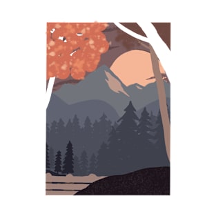 Mountain  and tree in autumn T-Shirt