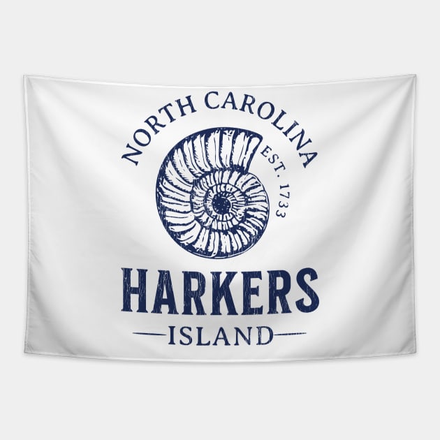 Harkers Island, NC Summertime Vacationing Seashell Tapestry by Contentarama