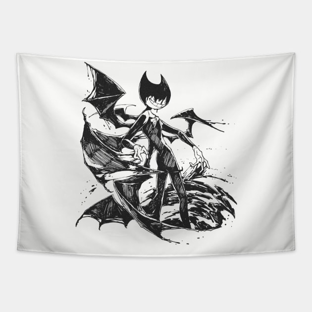 Bendy Black Demon Tapestry by Number 17 Paint