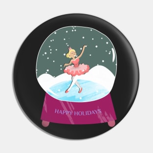 Nutcracker Ballerina Happy Holidays Pin