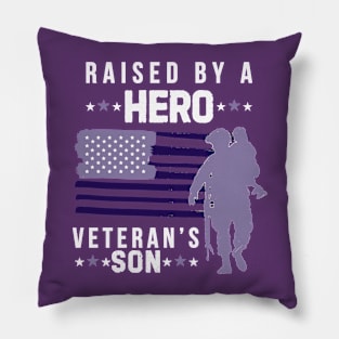 Purple up for military children - Raised by a hero veteran's son Pillow