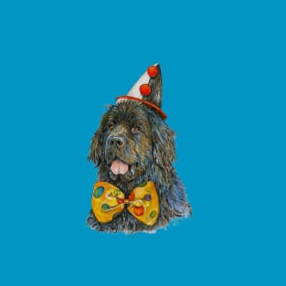 Newfoundland Dog Clown Bow Tie and Hat T-Shirt