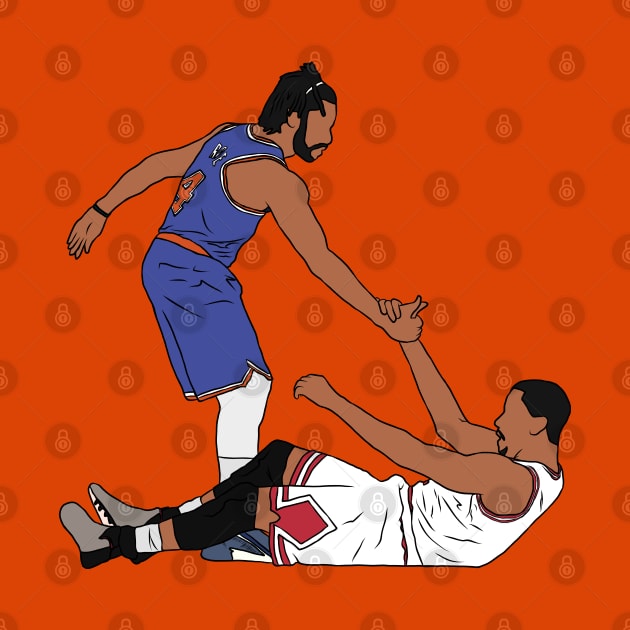 Derrick Rose Helps Himself Up (New York) by rattraptees