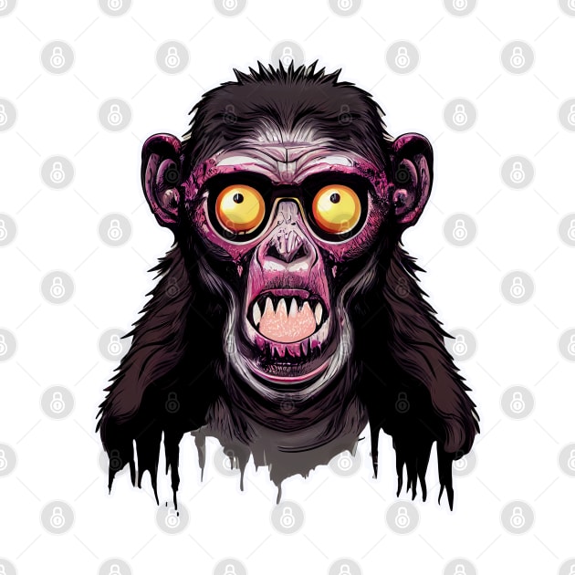 Zombified Halloween Monkey by Nonconformist
