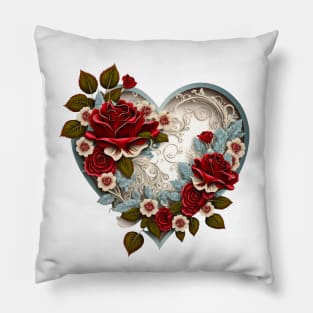 Elegant Valentines Day Heart Pillow