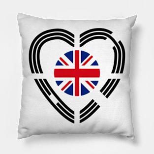 Korean British Multinational Patriot Flag Series (Heart) Pillow